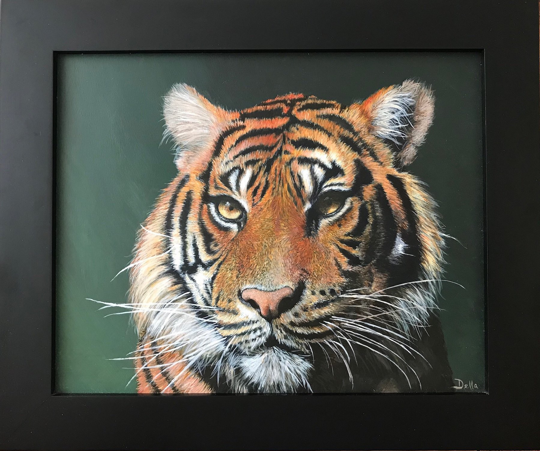 Acrylic painting of a tiger by Della Chelpka
